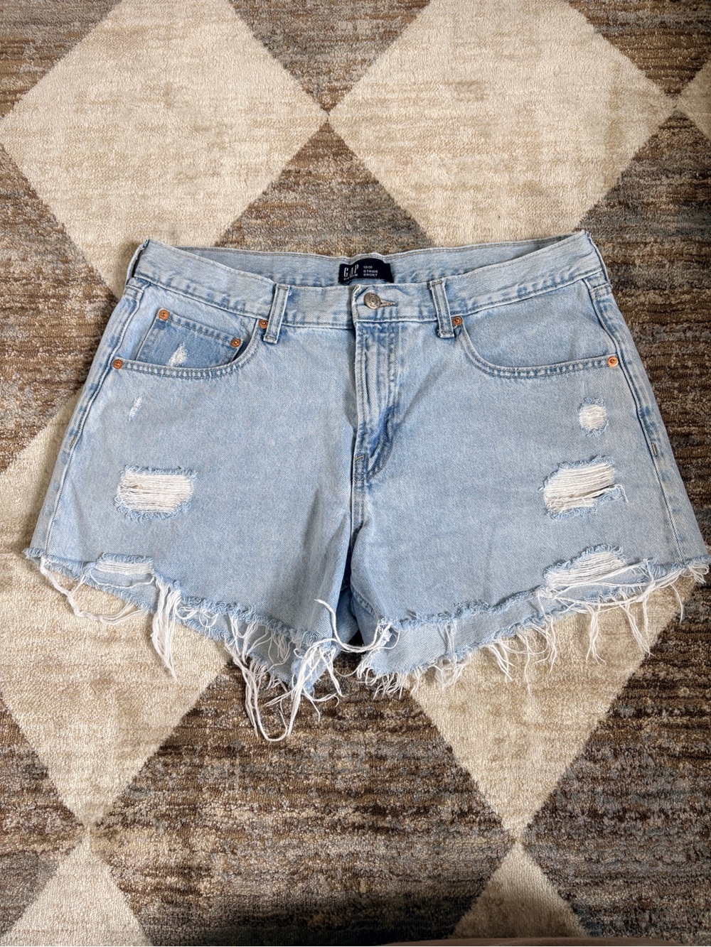 GAP Light Blue Distressed Denim Cutoff Shorts